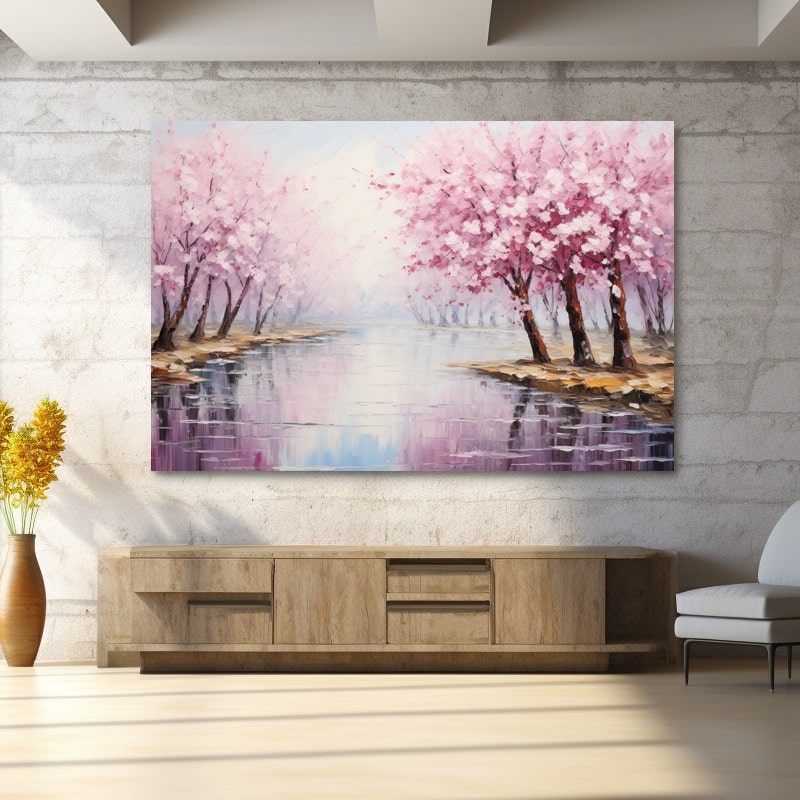 Peinture Cerisier En Fleur Japon