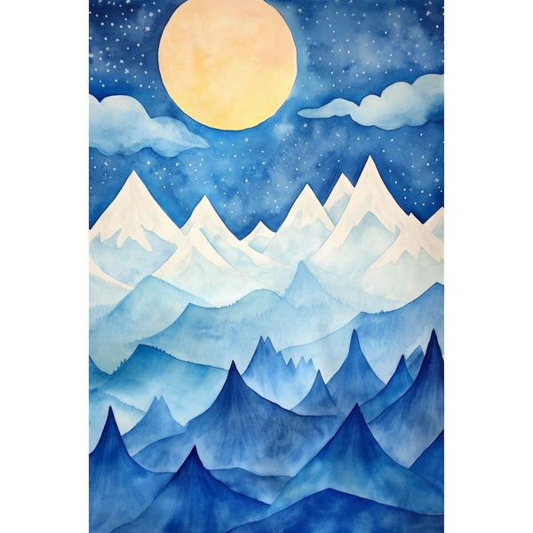 Peinture Chambre Bébé Garçon Montagne, art mural décoration nature