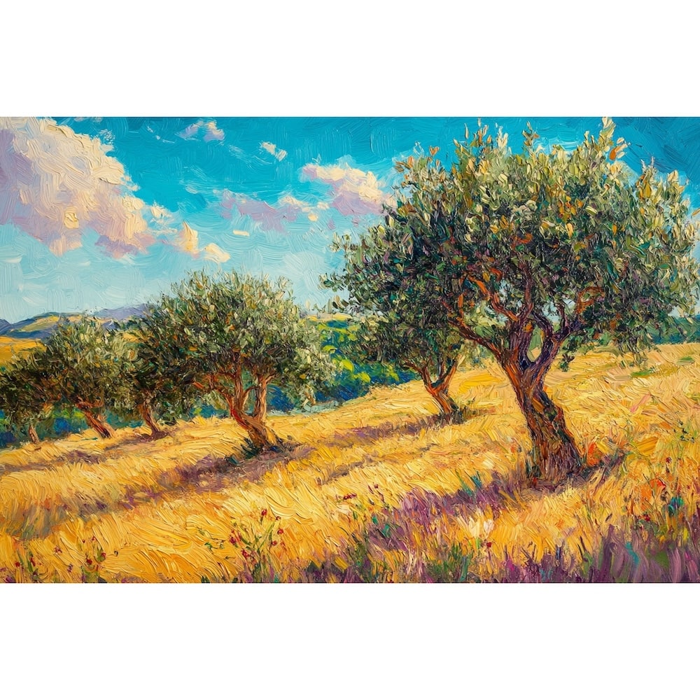 Peinture Champ d'Oliviers Provence