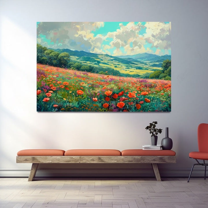 Peinture Champs De Fleurs