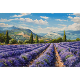 Peinture Champs de Lavande Provence, art mural décoration nature