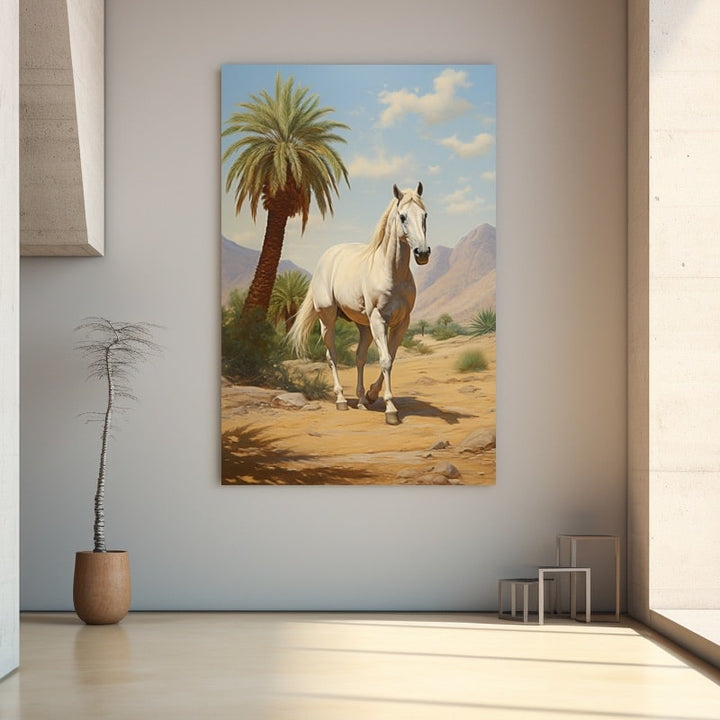 Peinture Cheval Arabe, art mural décoration nature
