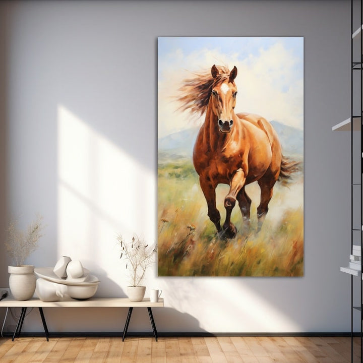 Peinture Cheval Artiste, art mural décoration nature