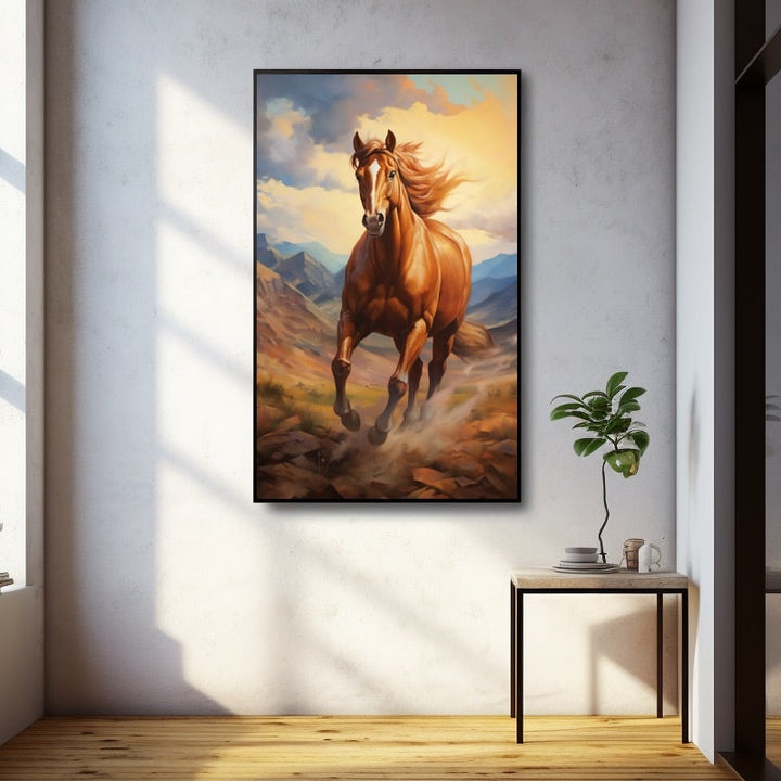 Peinture Cheval Contemporain, art mural décoration nature