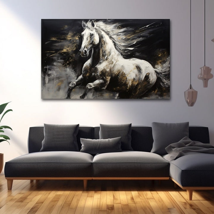 Peinture Cheval Moderne, art mural décoration nature