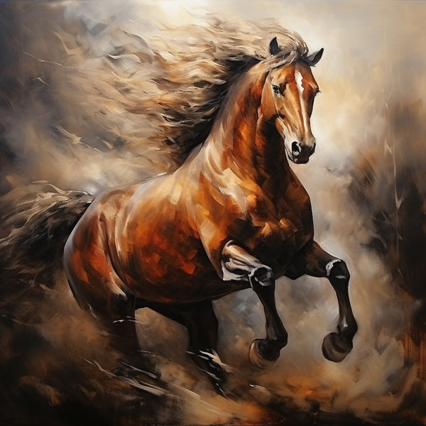 Tableau Peinture Cheval Paris, art mural décoration nature