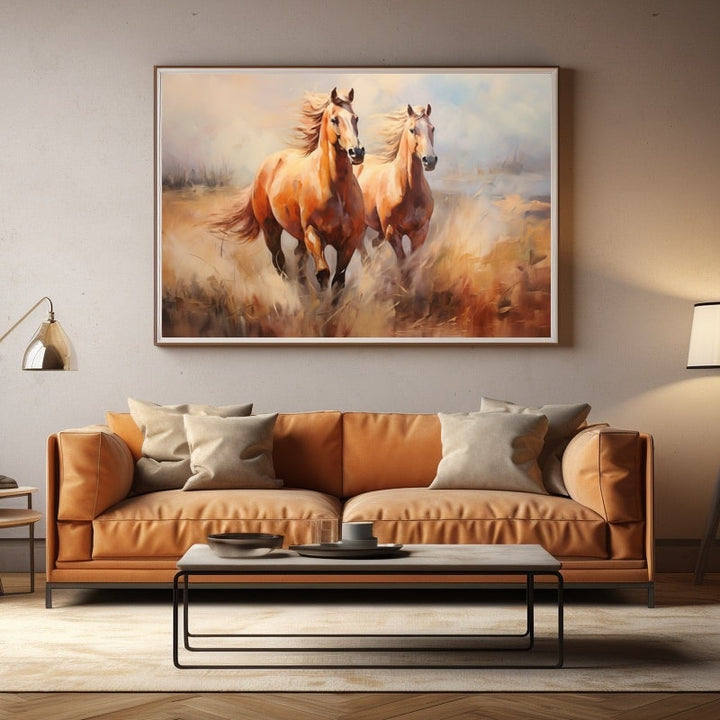 Peinture Chevaux Toile, art mural décoration nature