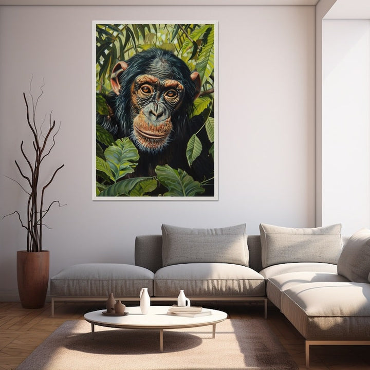 Peinture Chimpanzé, art mural décoration nature