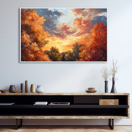 Peinture Ciel d'Automne, art mural décoration nature