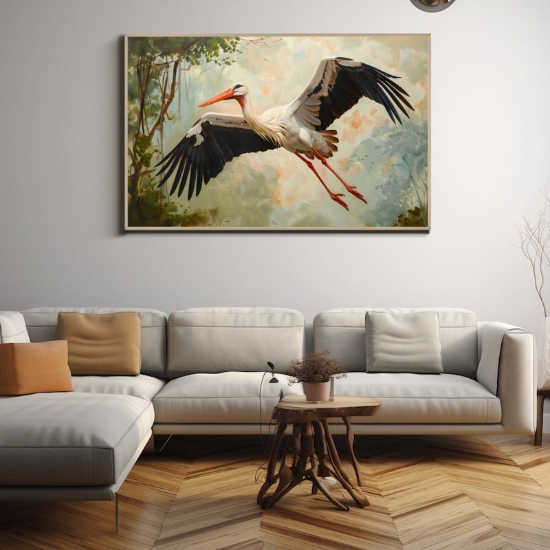 Peinture Cigogne