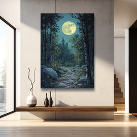 Peinture Clair de Lune, art mural décoration nature