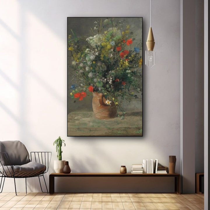 Peinture Coquelicot Renoir, art mural décoration nature