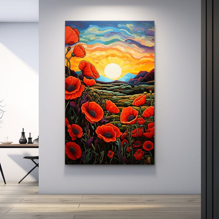Peinture Coquelicots Stylisés