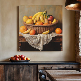 Peinture Corbeille Fruits Nature Morte, art mural décoration nature
