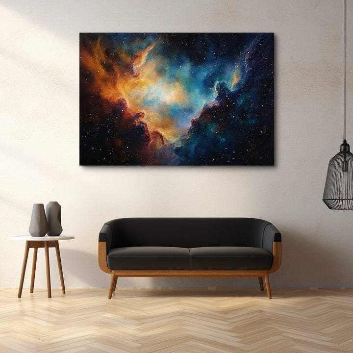 Peinture Cosmos, art mural décoration nature