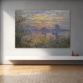 Peinture Coucher de Soleil Connu, art mural décoration nature