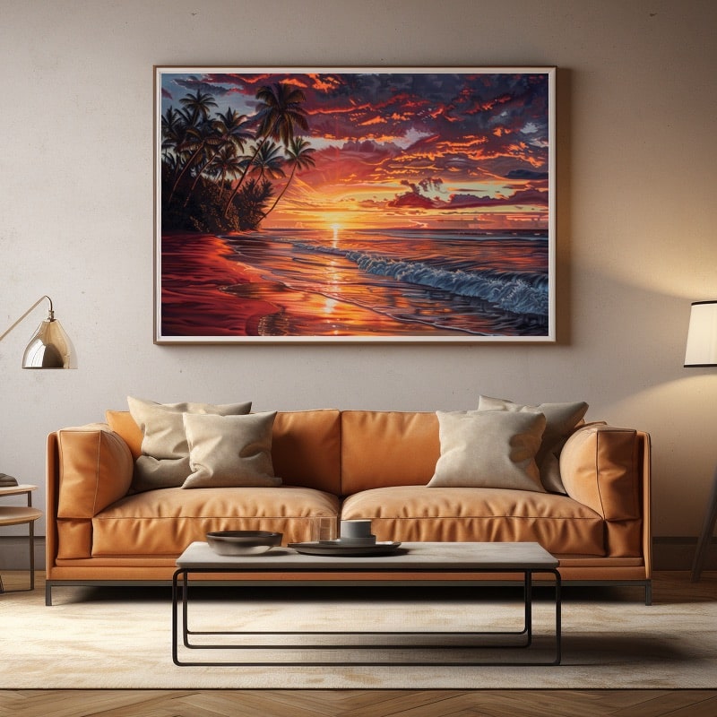 Peinture Coucher De Soleil Plage