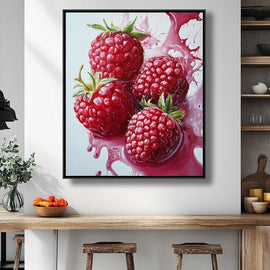 Peinture Coulis de Framboise, art mural décoration nature