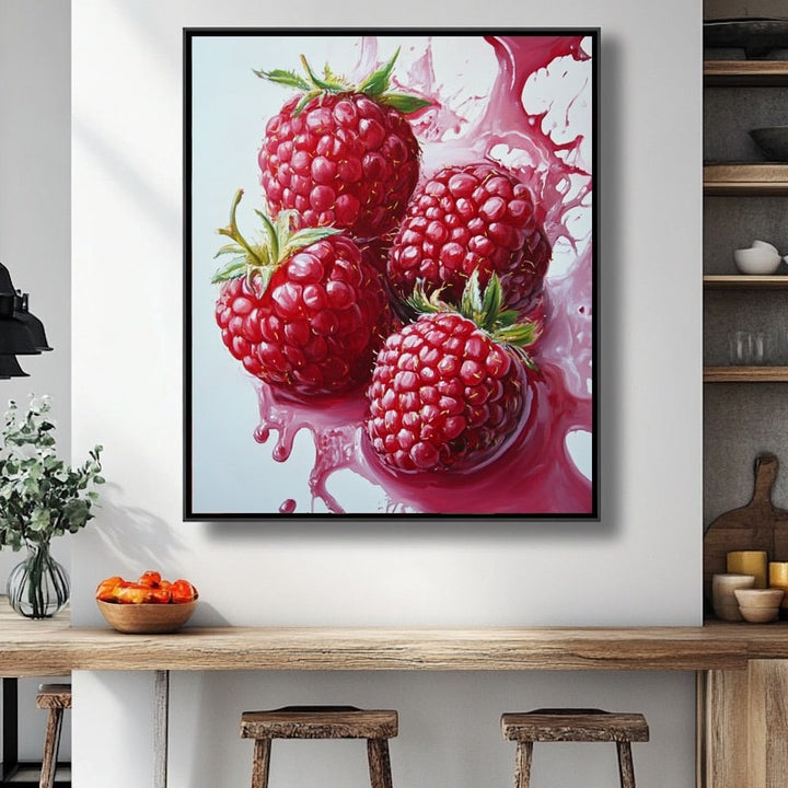 Peinture Coulis de Framboise, art mural décoration nature