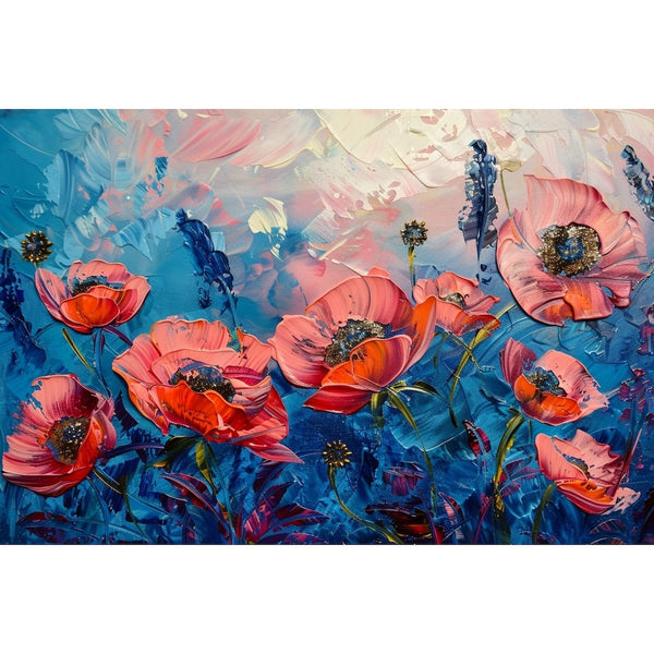 Peinture Couteau Huile Fleur Abstrait