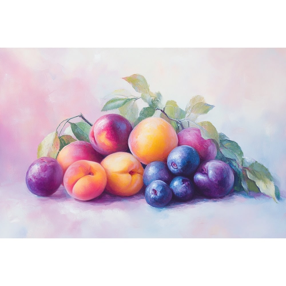 Peinture Prune Cuisine, art mural décoration nature