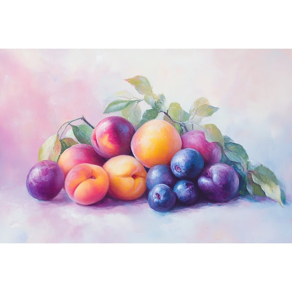 Peinture Prune Cuisine, art mural décoration nature