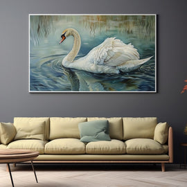Peinture Cygne Blanc, art mural décoration nature