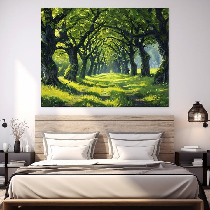 Peinture D'Arbres, art mural décoration nature