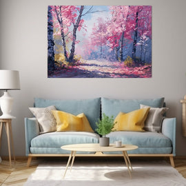 Peinture D'Arbres en Fleurs, art mural décoration nature