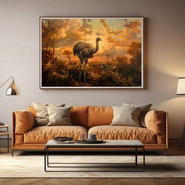 Peinture D'Autruche, art mural décoration nature