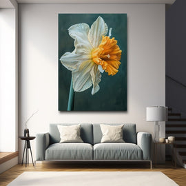 Peinture Fleur Bouquet Multicolore en Vase Peint, art mural décoration nature
