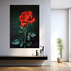 Peinture D'Une Rose, art mural décoration nature