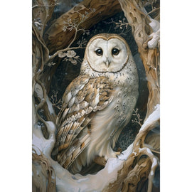 Peinture de Hibou, art mural décoration nature, vue 2
