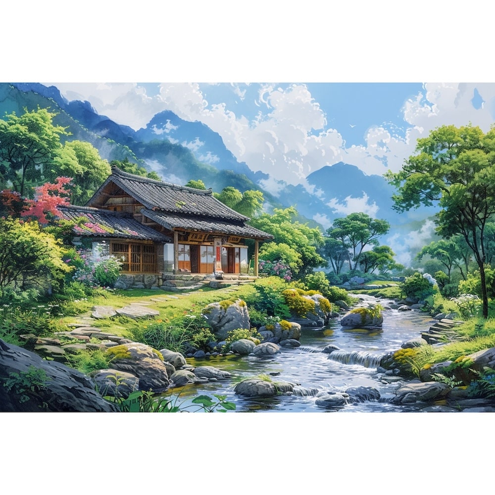 Peinture D'un Paysage Japonais