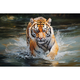 Peinture de Tigre, art mural décoration nature
