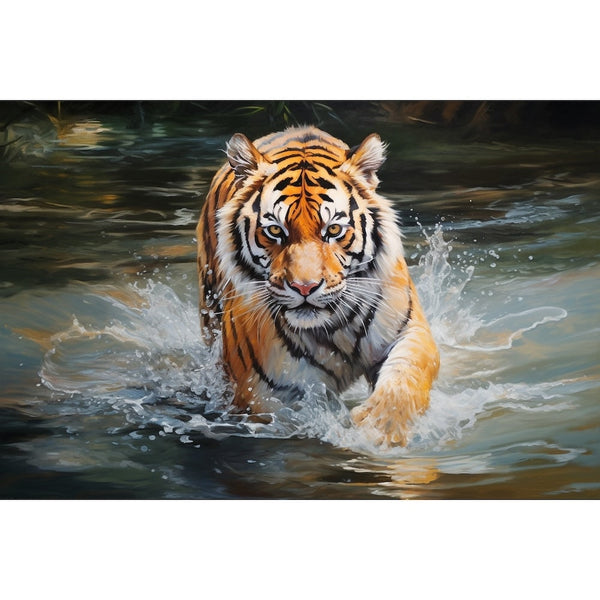 Peinture de Tigre, art mural décoration nature