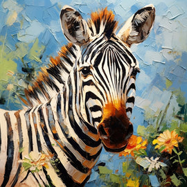 Peinture de Zèbre, art mural décoration nature