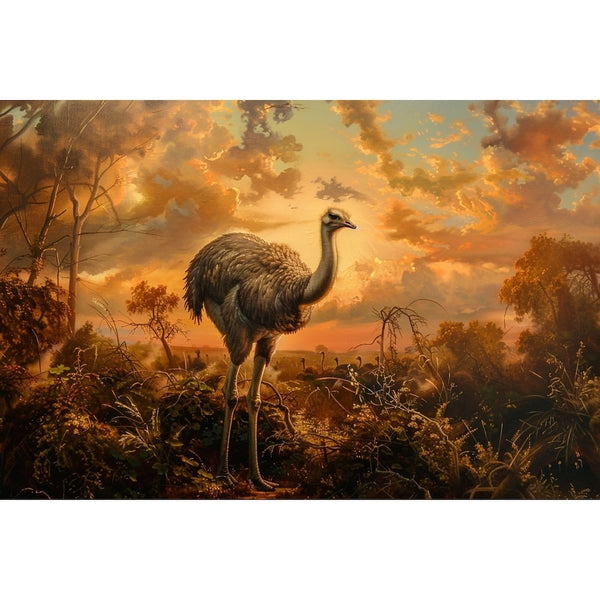 Peinture D'Autruche, art mural décoration nature, vue 2