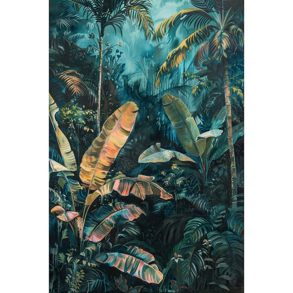 Peinture Jungle Feuilles de Bananier, art mural décoration nature