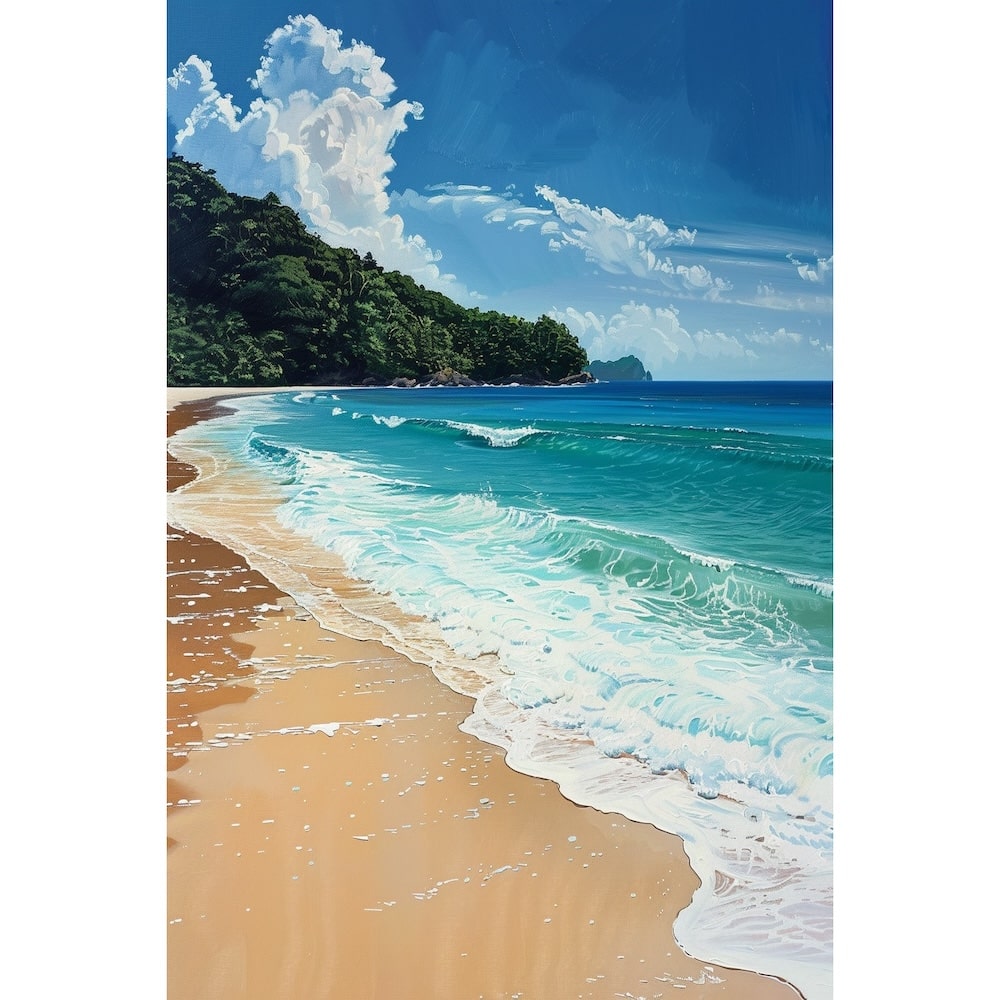 Peinture Bord de Mer Plage, art mural décoration nature