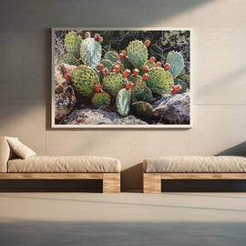 Peinture de Cactus, art mural décoration nature