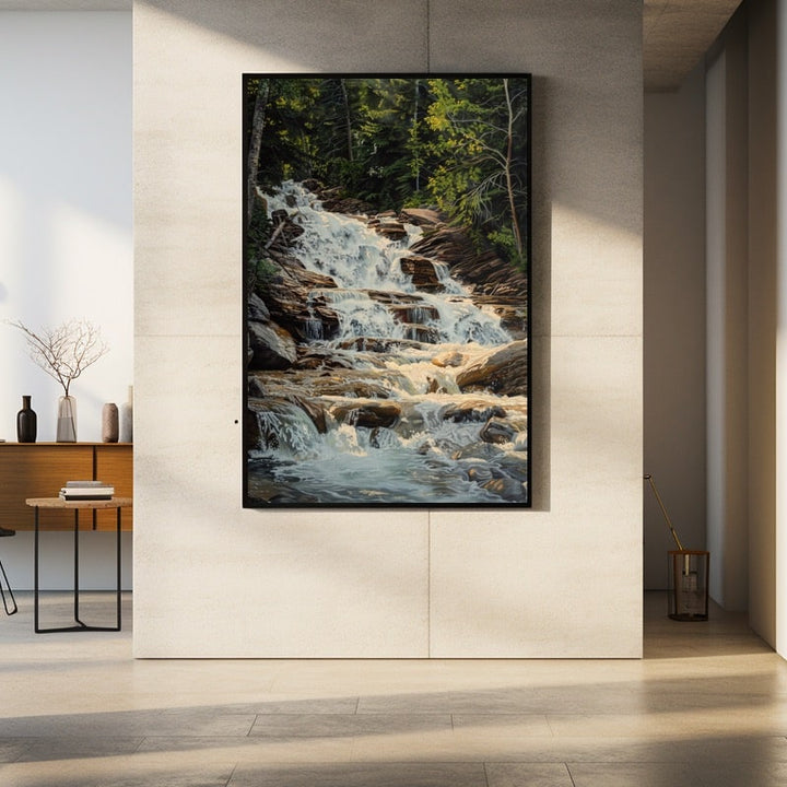 Peinture de Cascade, art mural décoration nature