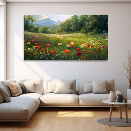 Peinture Fleurs des Champs Lilas Mauve en Macro, art mural décoration nature