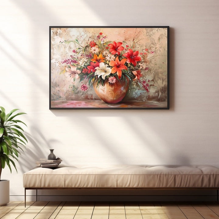 Peinture De Fleurs Dans Un Vase