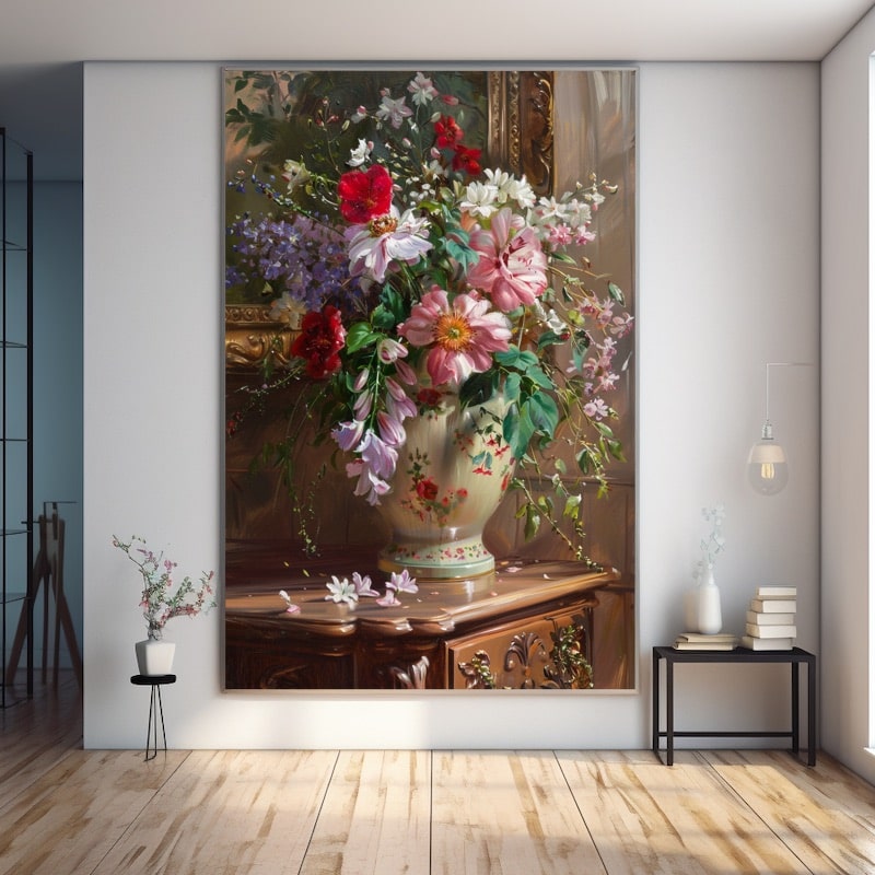 Peinture De Fleurs En Vase