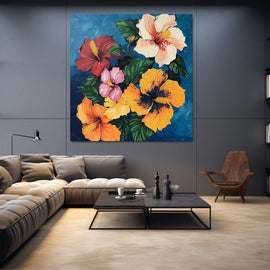 Peinture de Fleurs Exotiques, art mural décoration nature