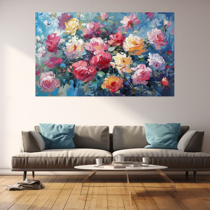 Peinture De Fleurs Sur Toile