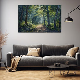 Peinture Forêt Profonde et son Chemin, art mural décoration nature