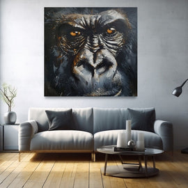 Peinture Portrait de Gorille, art mural décoration nature