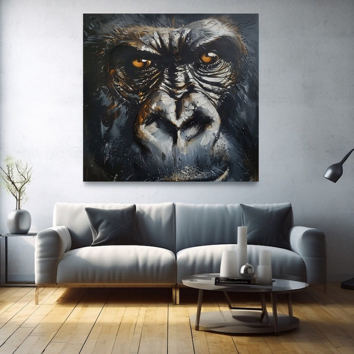 Peinture Portrait de Gorille, art mural décoration nature